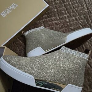Michael Kors Glittering Gold High-Top Sneakers